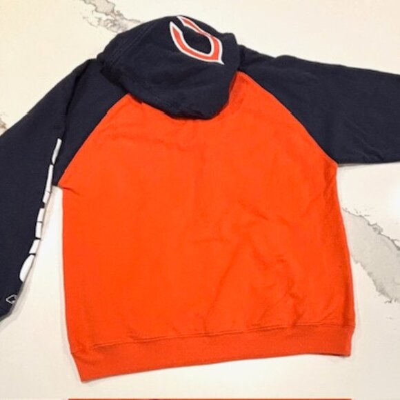 Rare Reebok NFL Chicago Bears Hoodie Sweatshirt Youth Boys L (14/16) Blue Orange - Picture 6 of 7